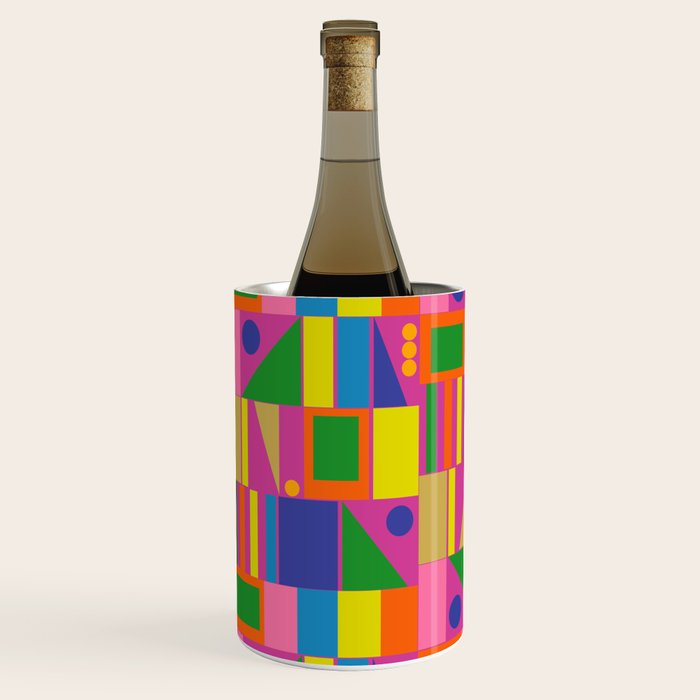 Modtastic Colorful Mid Century Modern Fun Retro Geometric Pattern Wine Chiller Gallery Image 2