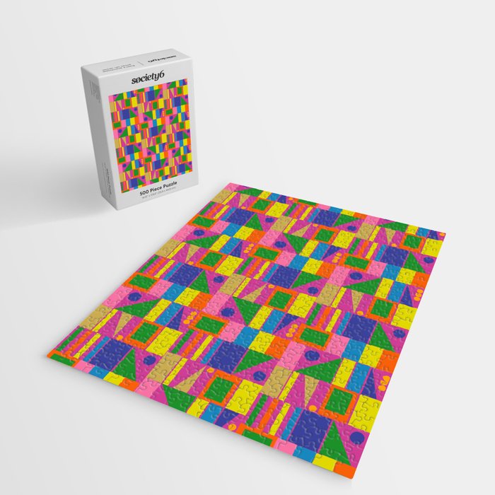 Modtastic Colorful Mid Century Modern Fun Retro Geometric Pattern Jigsaw Puzzle Gallery Image 2
