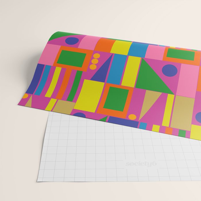 Modtastic Colorful Mid Century Modern Fun Retro Geometric Pattern Wrapping Paper Gallery Image 2