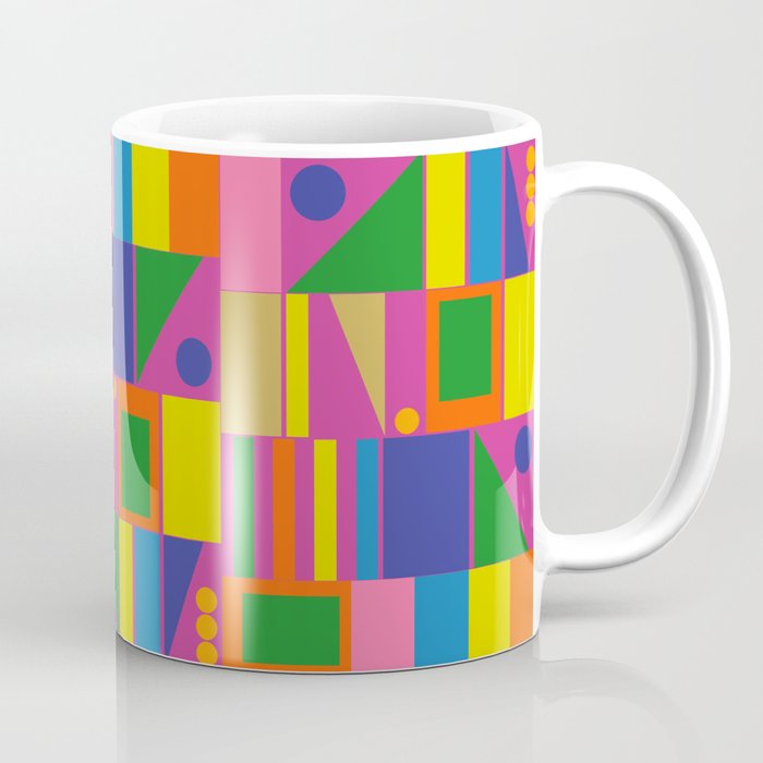 Modtastic Colorful Mid Century Modern Fun Retro Geometric Pattern Coffee Mug Gallery Image 1