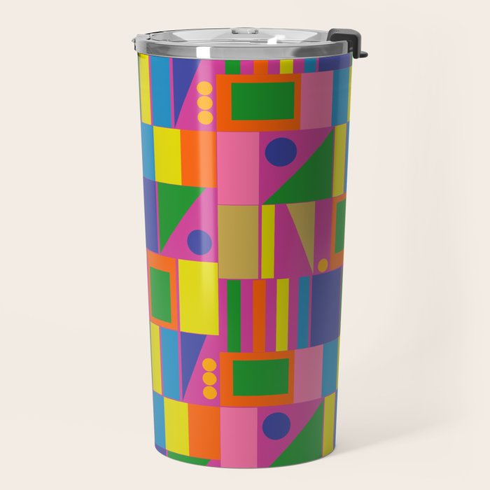 Modtastic Colorful Mid Century Modern Fun Retro Geometric Pattern Travel Mug Gallery Image 2