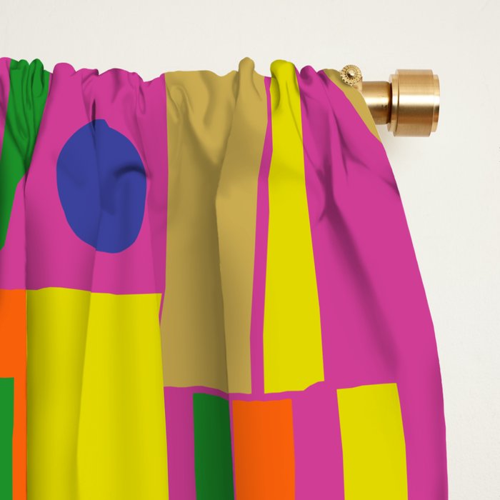 Modtastic Colorful Mid Century Modern Fun Retro Geometric Pattern Window Curtain Gallery Image 2