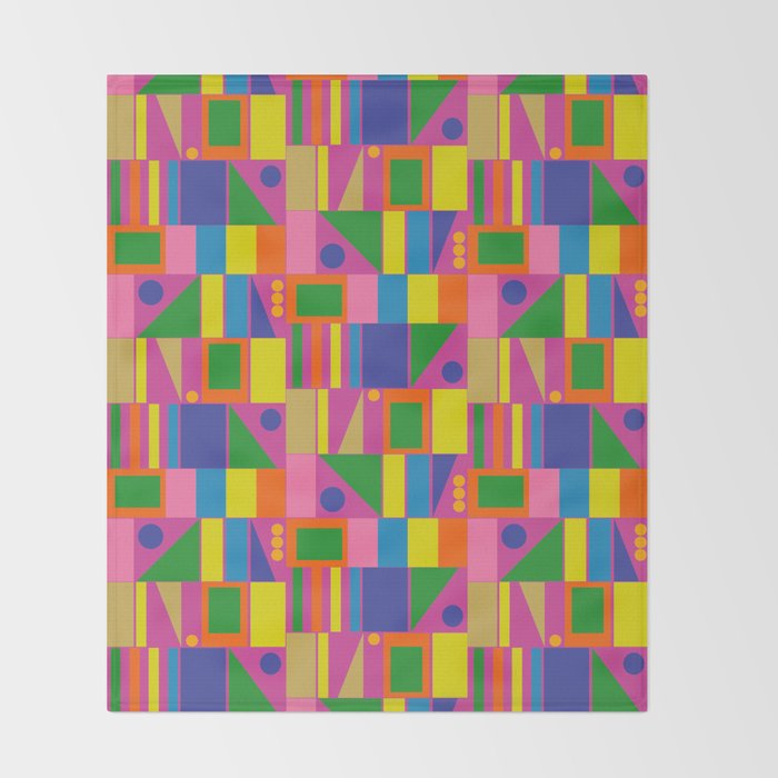 Modtastic Colorful Mid Century Modern Fun Retro Geometric Pattern Throw Blanket Gallery Image 2