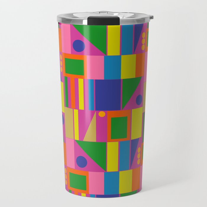 Modtastic Colorful Mid Century Modern Fun Retro Geometric Pattern Travel Mug Gallery Image 1