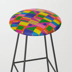 Modtastic Colorful Mid Century Modern Fun Retro Geometric Pattern Stool Gallery Image 2
