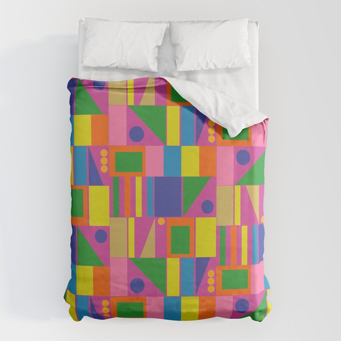Modtastic Colorful Mid Century Modern Fun Retro Geometric Pattern Duvet Cover Gallery Image 6