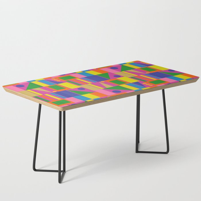 Modtastic Colorful Mid Century Modern Fun Retro Geometric Pattern Coffee Table Gallery Image 1