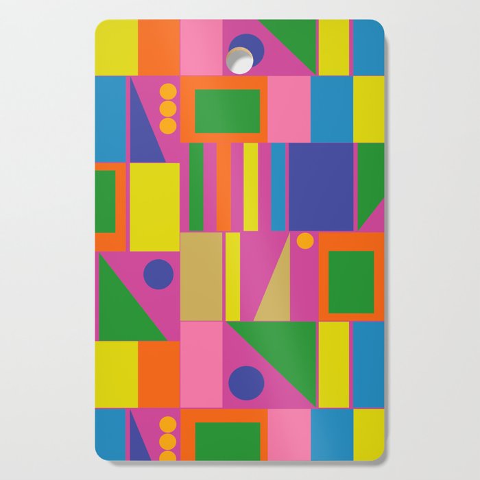 Modtastic Colorful Mid Century Modern Fun Retro Geometric Pattern Cutting Board Gallery Image 1
