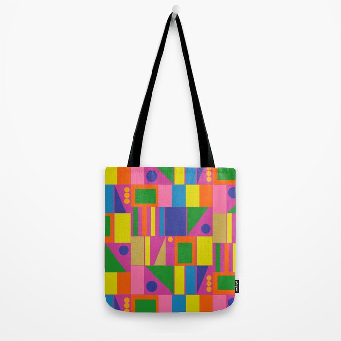 Modtastic Colorful Mid Century Modern Fun Retro Geometric Pattern Tote Bag Gallery Image 2