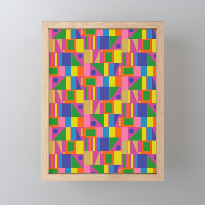 Modtastic Colorful Mid Century Modern Fun Retro Geometric Pattern Mini Art Print Gallery Image 1