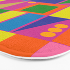 Modtastic Colorful Mid Century Modern Fun Retro Geometric Pattern Bath Mat Gallery Image 3