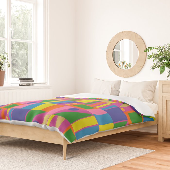 Modtastic Colorful Mid Century Modern Fun Retro Geometric Pattern Duvet Cover Gallery Image 2