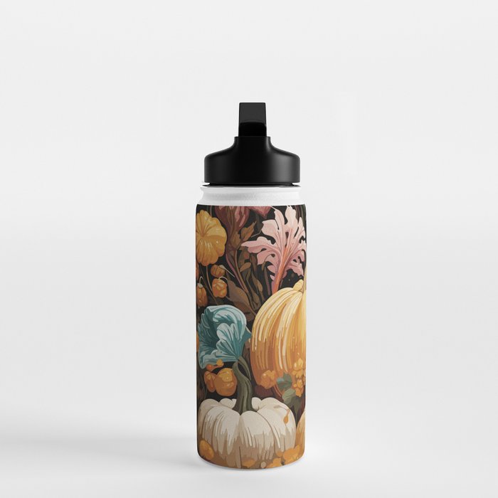 Patchwork of Autumn Pumpkin Art Water Bottle Gallery Image 3