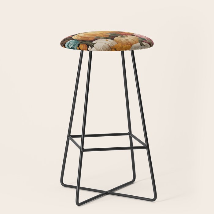 Patchwork of Autumn Pumpkin Art Stool Gallery Image 1