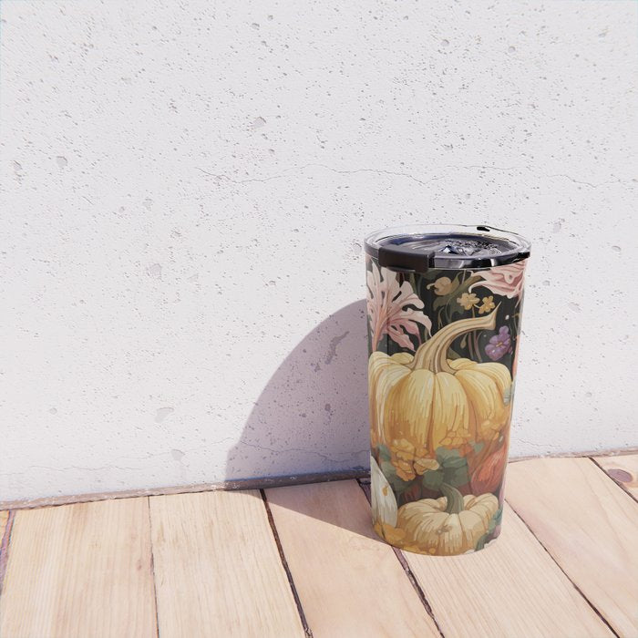 Patchwork of Autumn Pumpkin Art Travel Mug Gallery Image 4