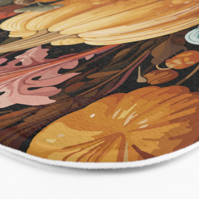 Patchwork of Autumn Pumpkin Art Bath Mat Gallery Image 3