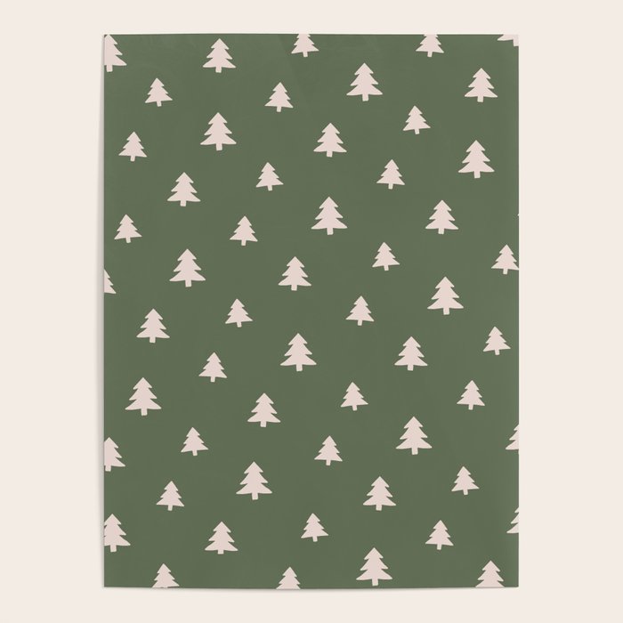 Christmas Tree Pattern Green Poster Gallery Image 4