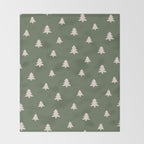 Christmas Tree Pattern Green Throw Blanket Gallery Image 2