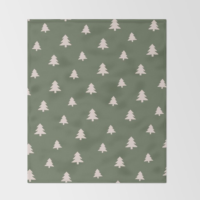 Christmas Tree Pattern Green Throw Blanket Gallery Image 2