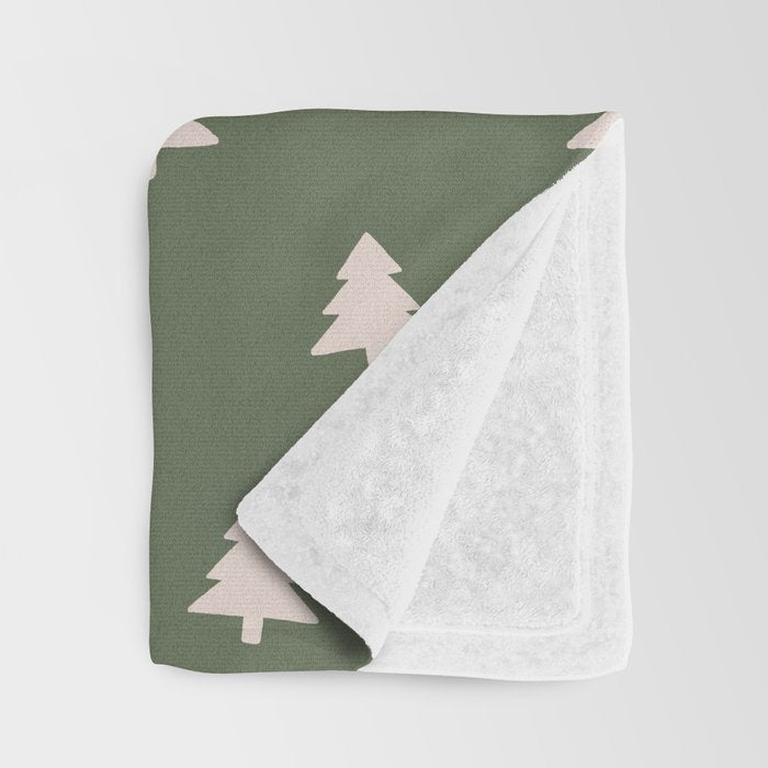 Christmas Tree Pattern Green Throw Blanket Gallery Image 3