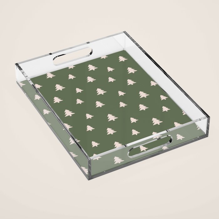 Christmas Tree Pattern Green Acrylic Tray Gallery Image 1