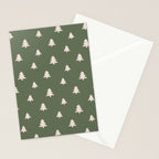 Christmas Tree Pattern Green Stationery Card Gallery Image 2