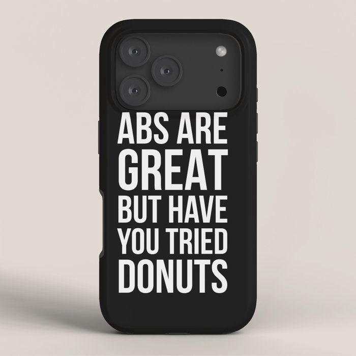Abs Are Great But Have You Tried Donuts (Black) iPhone Case Gallery Image 3