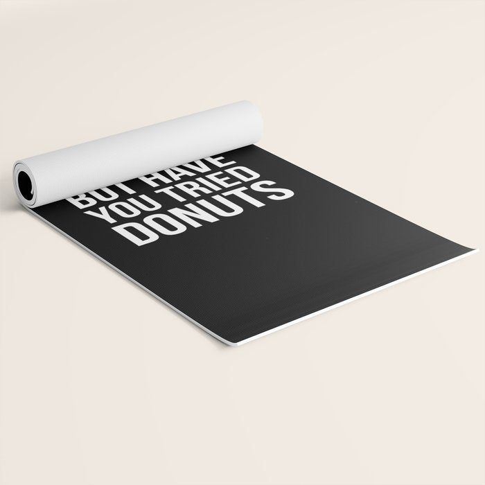 Abs Are Great But Have You Tried Donuts (Black) Yoga Mat Gallery Image 2