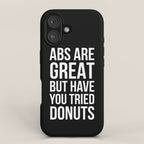 Abs Are Great But Have You Tried Donuts (Black) iPhone Case Gallery Image 1