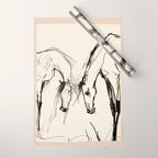 Two Horses - Minimal Line Drawing Wrapping Paper Gallery Image 1