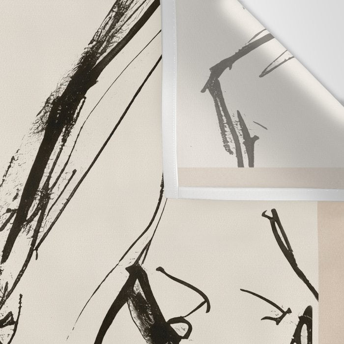 Two Horses - Minimal Line Drawing Wall Tapestry Gallery Image 3