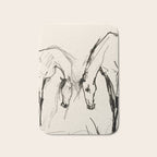 Two Horses - Minimal Line Drawing Bath Mat Gallery Image 1