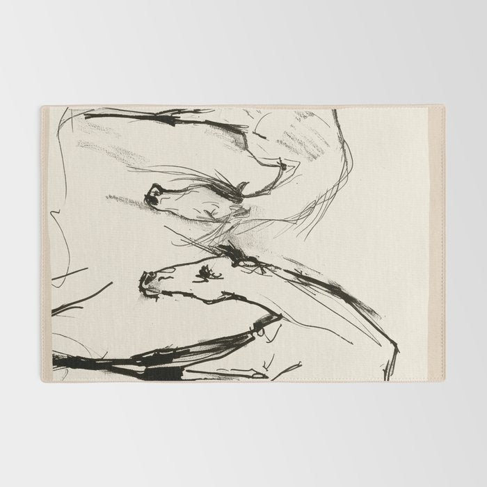 Two Horses - Minimal Line Drawing Rug Gallery Image 2