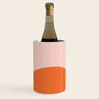 Nami Minimalist Wave and Sun Abstract in Pale Blush Pink and Orange Wine Chiller Gallery Image 2