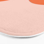 Nami Minimalist Wave and Sun Abstract in Pale Blush Pink and Orange Bath Mat Gallery Image 3