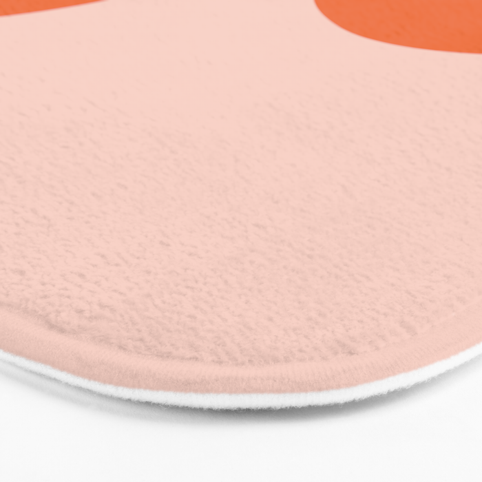 Nami Minimalist Wave and Sun Abstract in Pale Blush Pink and Orange Bath Mat Gallery Image 3