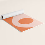 Nami Minimalist Wave and Sun Abstract in Pale Blush Pink and Orange Yoga Mat Gallery Image 2