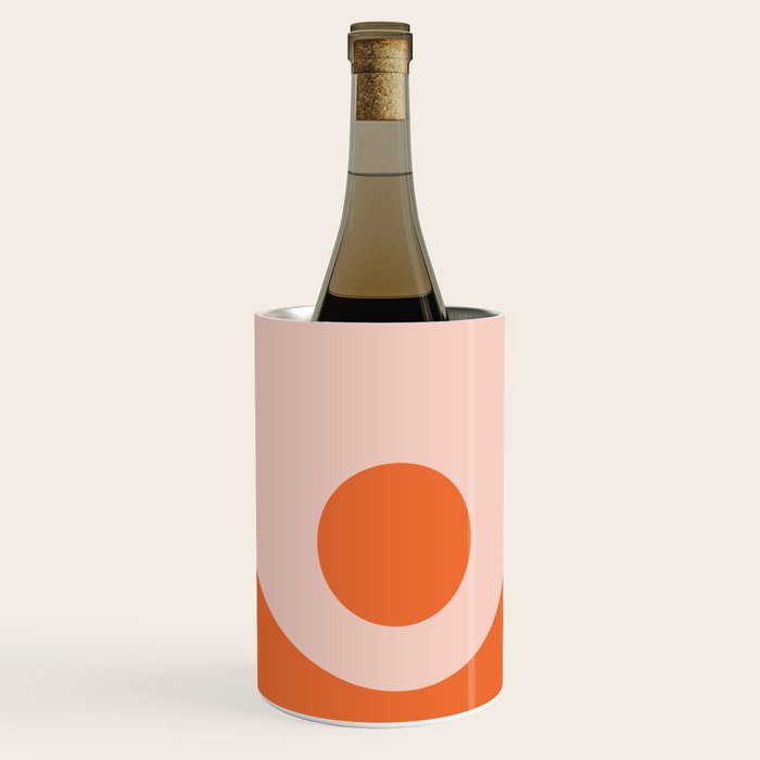 Nami Minimalist Wave and Sun Abstract in Pale Blush Pink and Orange Wine Chiller Gallery Image 3