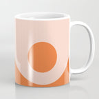 Nami Minimalist Wave and Sun Abstract in Pale Blush Pink and Orange Coffee Mug Gallery Image 1