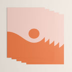 Nami Minimalist Wave and Sun Abstract in Pale Blush Pink and Orange Wrapping Paper Gallery Image 3