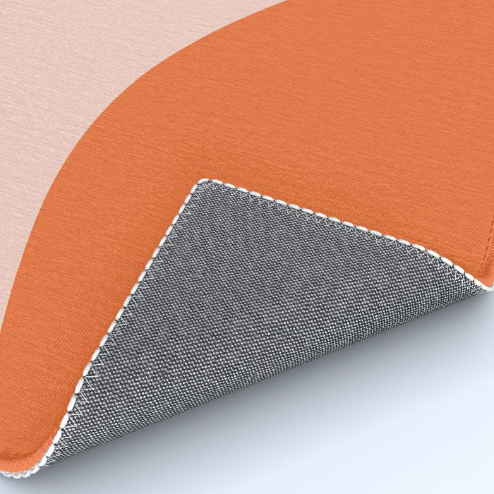 Nami Minimalist Wave and Sun Abstract in Pale Blush Pink and Orange Rug Gallery Image 4