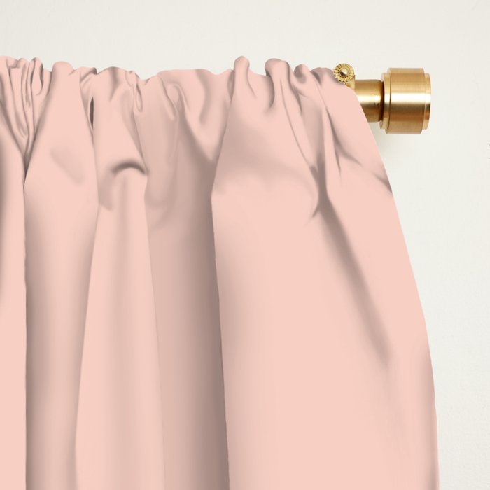 Nami Minimalist Wave and Sun Abstract in Pale Blush Pink and Orange Window Curtain Gallery Image 2