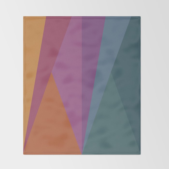 Geometric Triangles X Retro Rainbow Throw Blanket Gallery Image 2