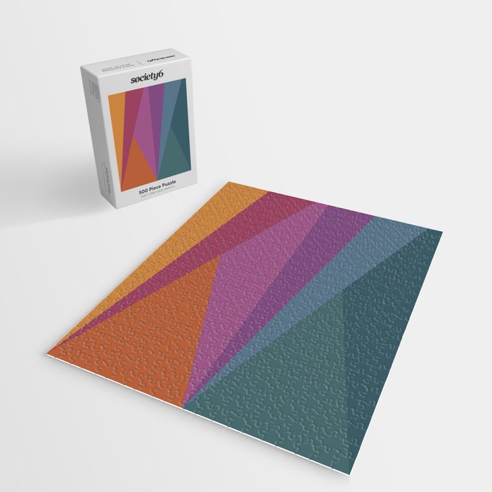 Geometric Triangles X Retro Rainbow Jigsaw Puzzle Gallery Image 2