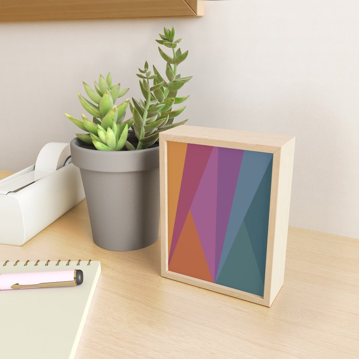 Geometric Triangles X Retro Rainbow Mini Art Print Gallery Image 2