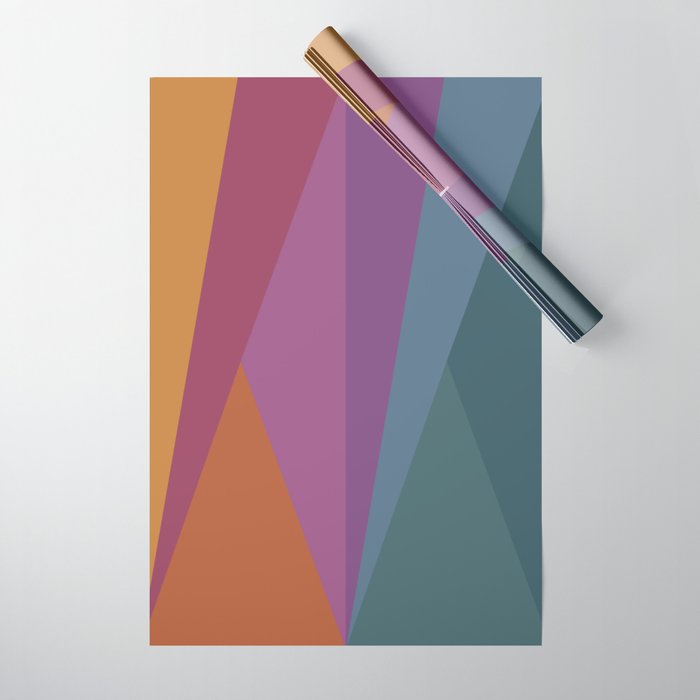 Geometric Triangles X Retro Rainbow Wrapping Paper Gallery Image 1