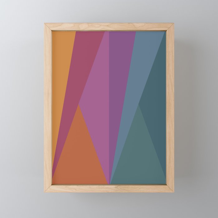 Geometric Triangles X Retro Rainbow Mini Art Print Gallery Image 1