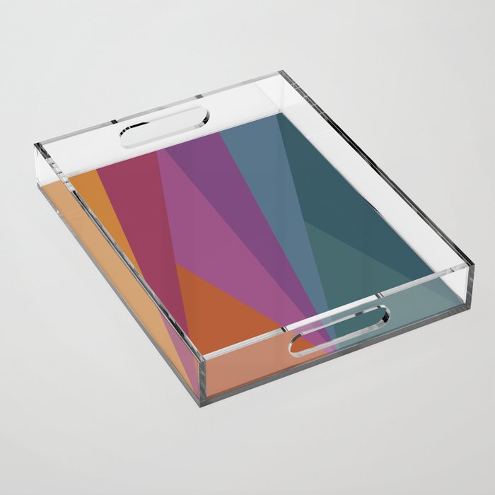 Geometric Triangles X Retro Rainbow Acrylic Tray Gallery Image 1