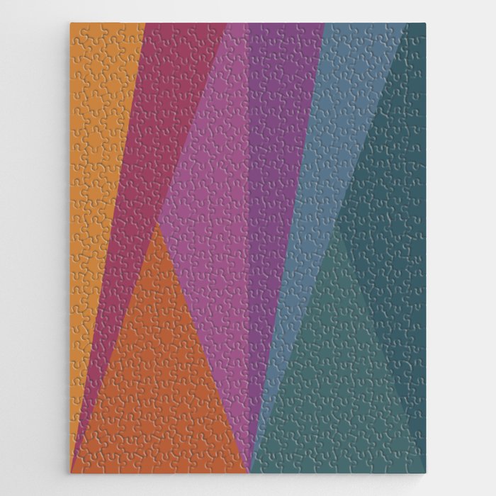 Geometric Triangles X Retro Rainbow Jigsaw Puzzle Gallery Image 1