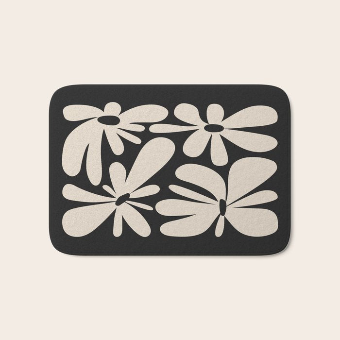 Bloom: Black & White Matisse Edition Bath Mat Gallery Image 1